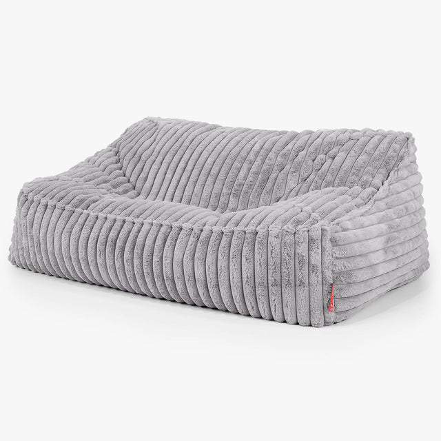 Puf Sillón Encorvado - Pana de Felpa Ultra Gris 01