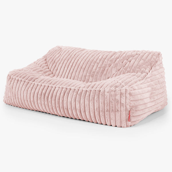 Puf Sillón Encorvado - Pana de Felpa Ultra Rosa Empolvado 01