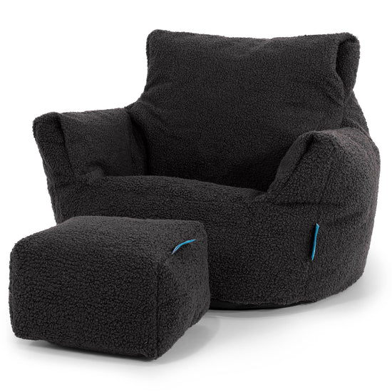 Puff Sillón para niños 1-3 años - Boucle Grafito 02