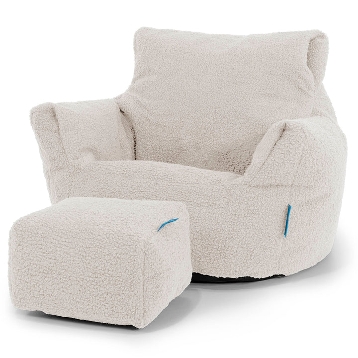 Puff Sillón para niños 1-3 años - Boucle Marfil 02