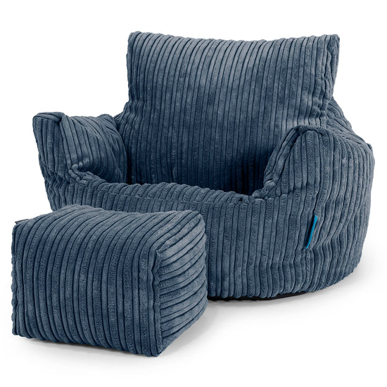 Puff Sillón para niños 1-3 años - Pana Clásica Azul marino 02