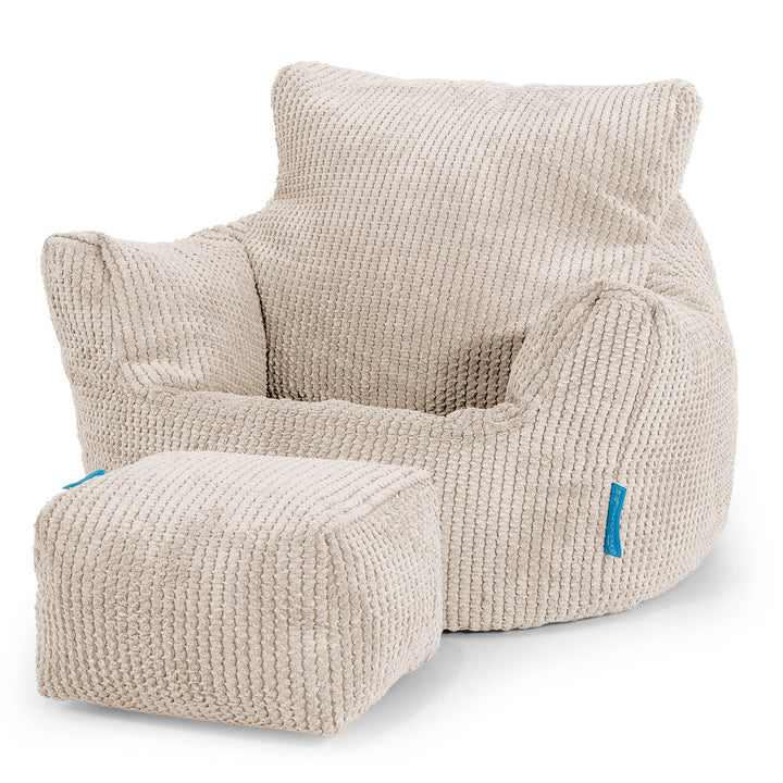 Puff Sillón para niños 1-3 años - Pompón Crema 02