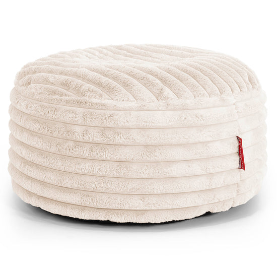 Puff Taburete - Pana de Felpa Ultra Crema 01