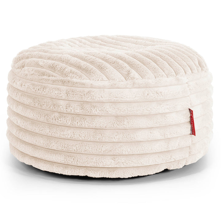 Puff Taburete - Pana de Felpa Ultra Crema 01