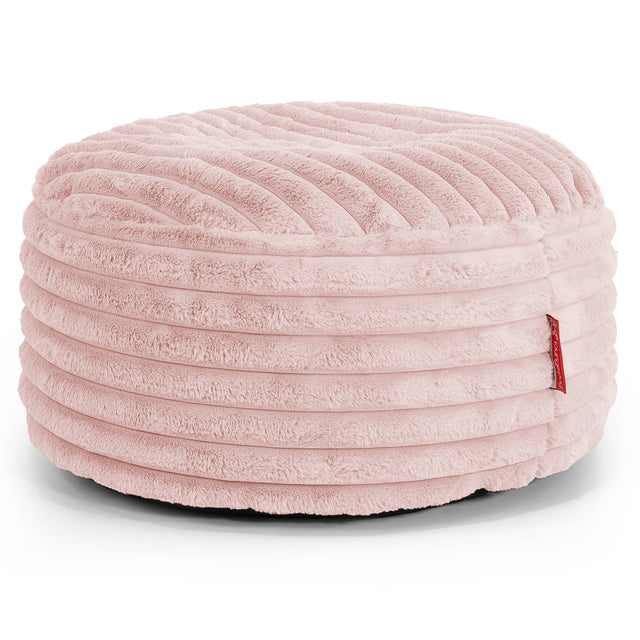 Puff Taburete - Pana de Felpa Ultra Rosa Empolvado 01