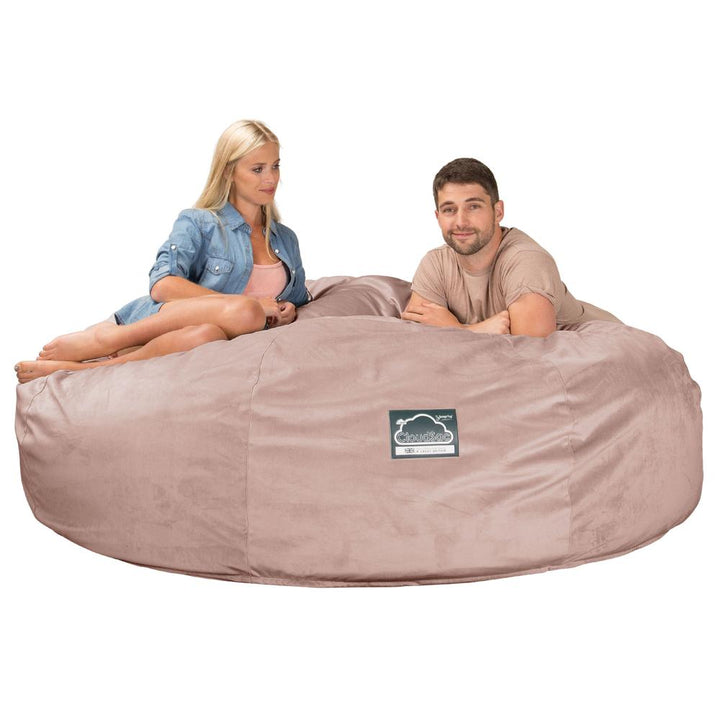 Lounge Pug, CloudSac 3000 XXL, Sofá Puf Viscoelástico King Sized, Terciopelo Rosa