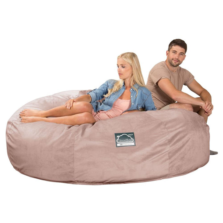 Lounge Pug, CloudSac 3000 XXL, Sofá Puf Viscoelástico King Sized, Terciopelo Rosa