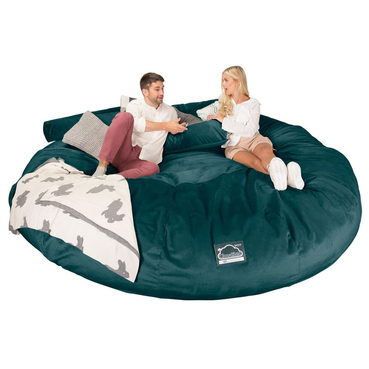 Lounge Pug, CloudSac 5000 XXXXXL, Sofá Puf Viscoelástico Titánico, Terciopelo Turquesa