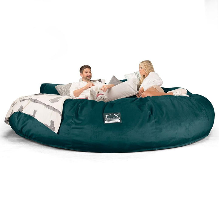 Lounge Pug, CloudSac 5000 XXXXXL, Sofá Puf Viscoelástico Titánico, Terciopelo Turquesa