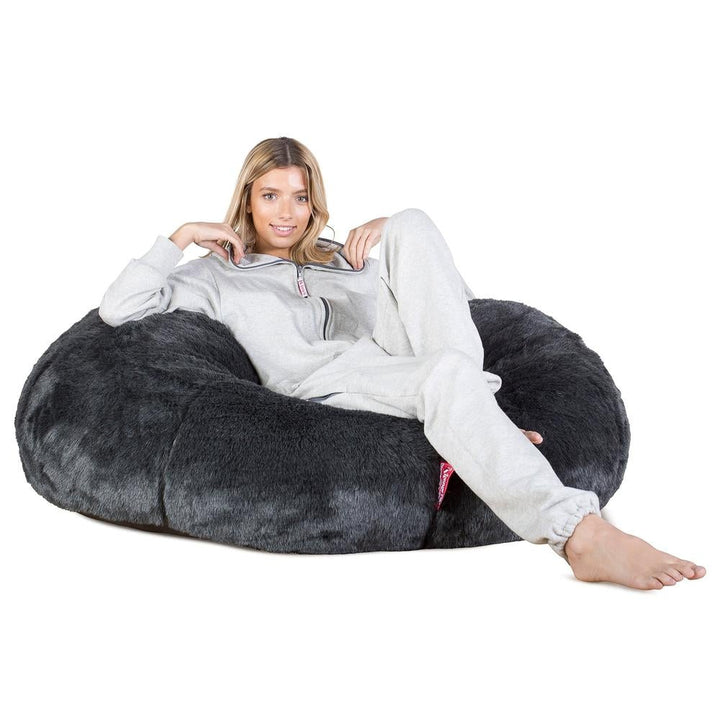 LOUNGE PUG - Puff Gigante Sofá Clásica - Piel Sintética - Negro