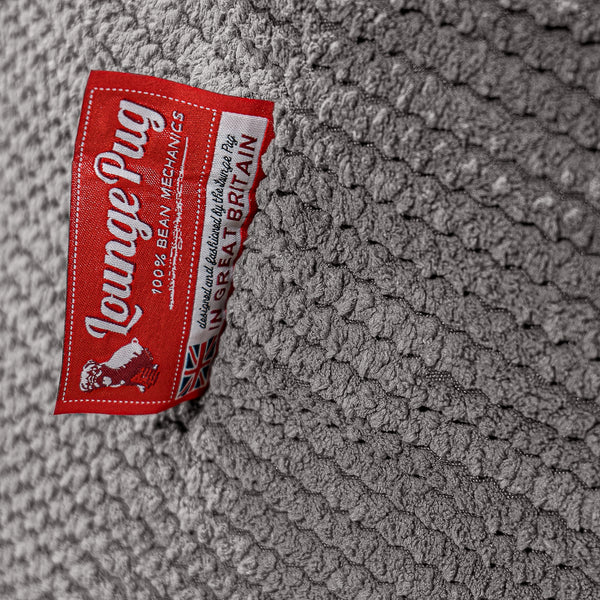 Puf Ultra Lux - Pompón Carbón Gris Fabric Close-up Image