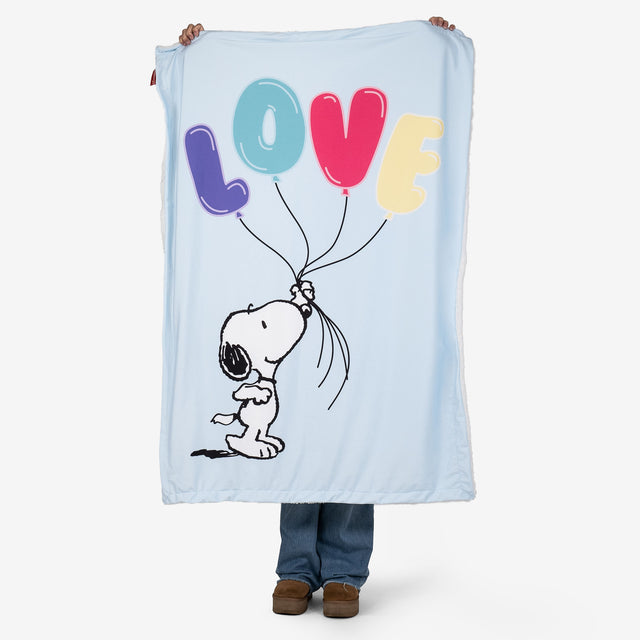 Charlie Brown y Snoopy Manta de Sofá - Globos Amor 01