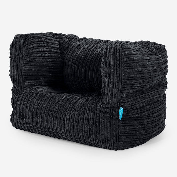 Puf Silla Alberto para Niños 1-5 años - Pana Clásica Negro 02