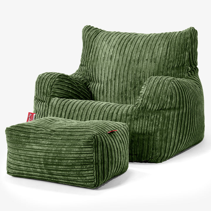 Sillón Puf Teens 6-14 años - Pana Clásica Bosque Verde 03