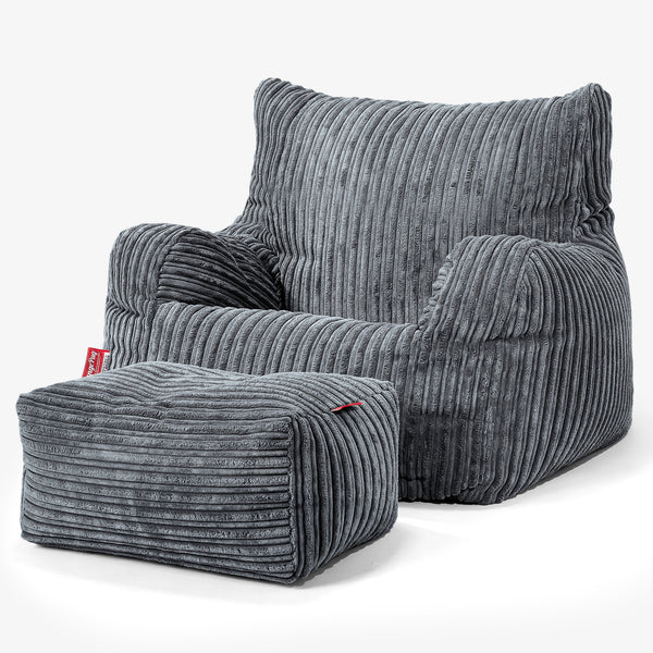 Sillón Puf Teens 6-14 años - Pana Clásica Pizarra Gris 01