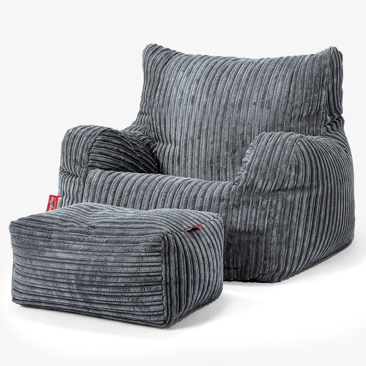 Sillón Puf Teens 6-14 años - Pana Clásica Pizarra Gris 03