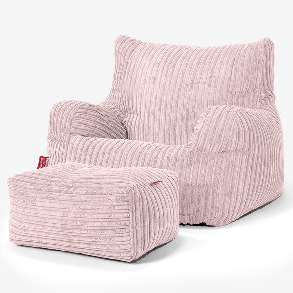 Sillón Puf Teens 6-14 años - Pana Clásica Rosa Claro 01