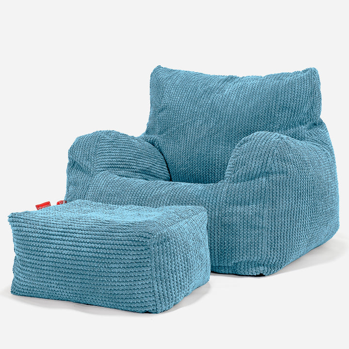 Sillón Puf Teens 6-14 años - Pompón Egeo Azul 03