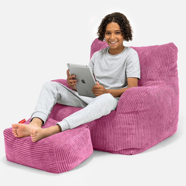 Sillón Puf Teens 6-14 años - Pompón Rosa 01