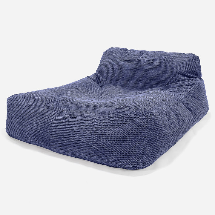 Puff Chaise-longue, Doble - Pompón Morado 01