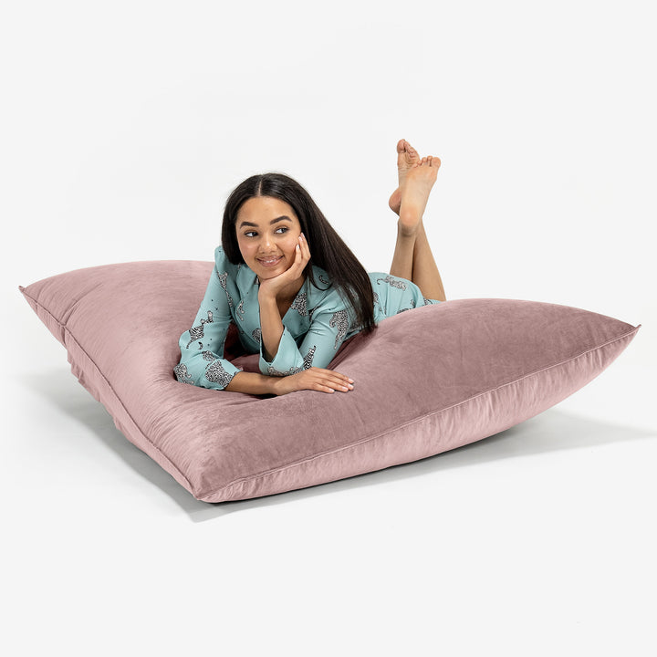 Puff Gigante Cama XL - Terciopelo Rosa 03