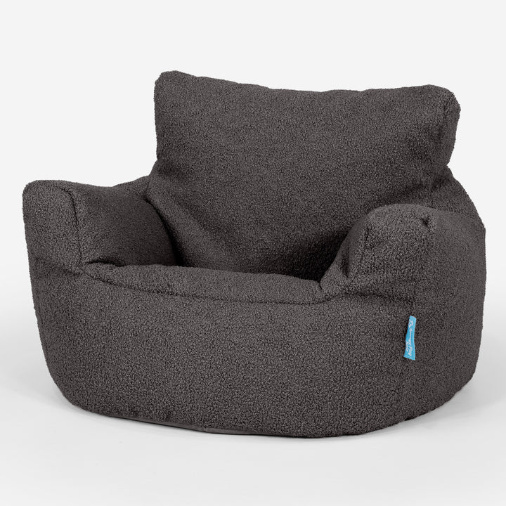 Puff Sillón para niños 1-3 años - Boucle Grafito 01