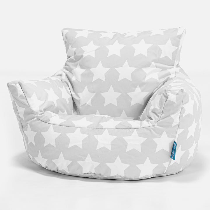 Puff Sillón para niños 1-3 años - Estampado Para Niños Estrellas Gris 01