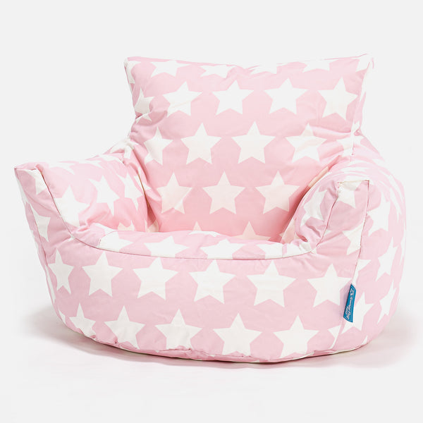 Puff Sillón para niños 1-3 años - Estampado Para Niños Estrellas Rosa Fabric Close-up Image