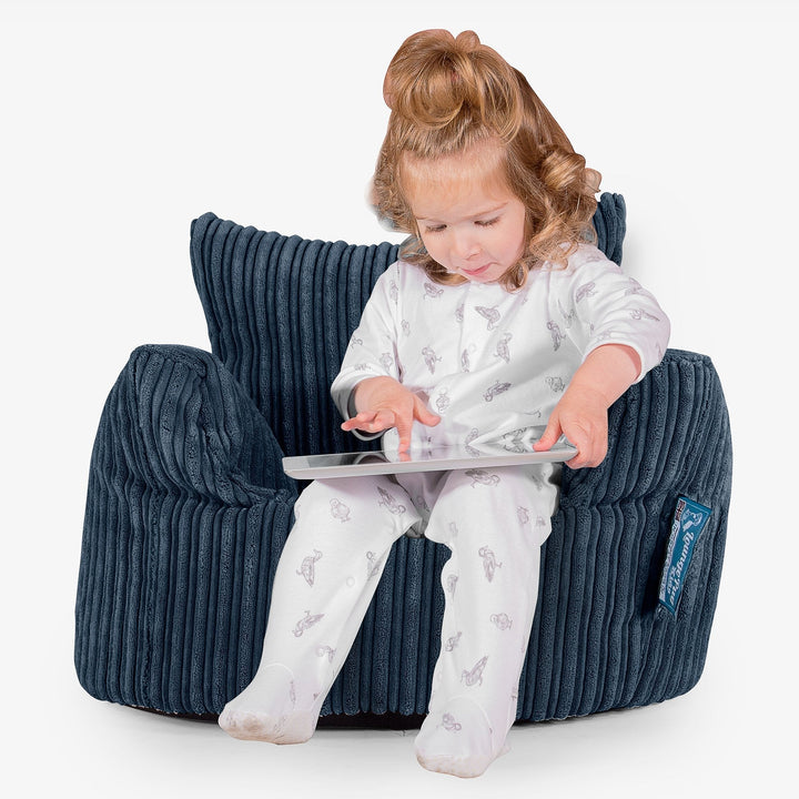 Puff Sillón para niños 1-3 años - Pana Clásica Azul marino 01