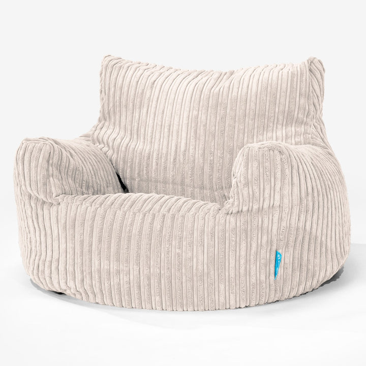 Puff Sillón para niños 3-8 años - Pana Clásica Marfil 01