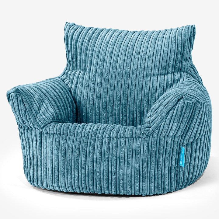 Puff Sillón para niños 1-3 años - Pana Clásica Egeo Azul 01