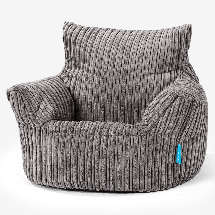 Puff Sillón para niños 1-3 años - Pana Clásica Grafito 01