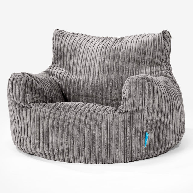 Puff Sillón para niños 3-8 años - Pana Clásica Grafito 01