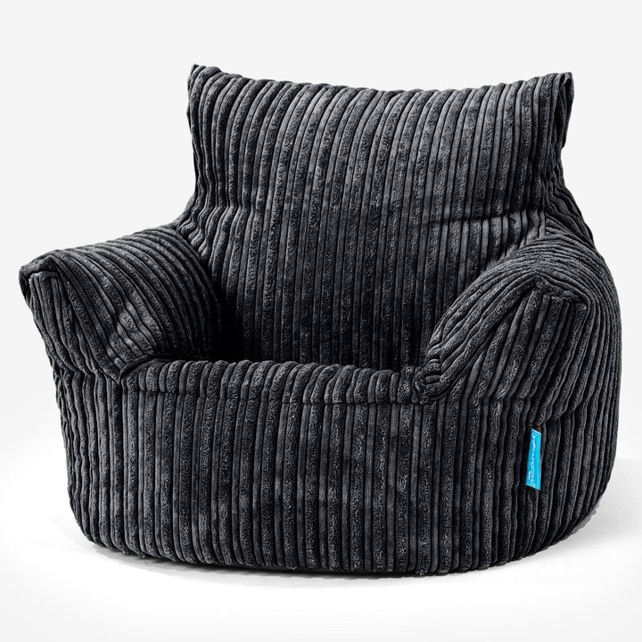 Puff Sillón para niños 1-3 años - Pana Clásica Negro 01