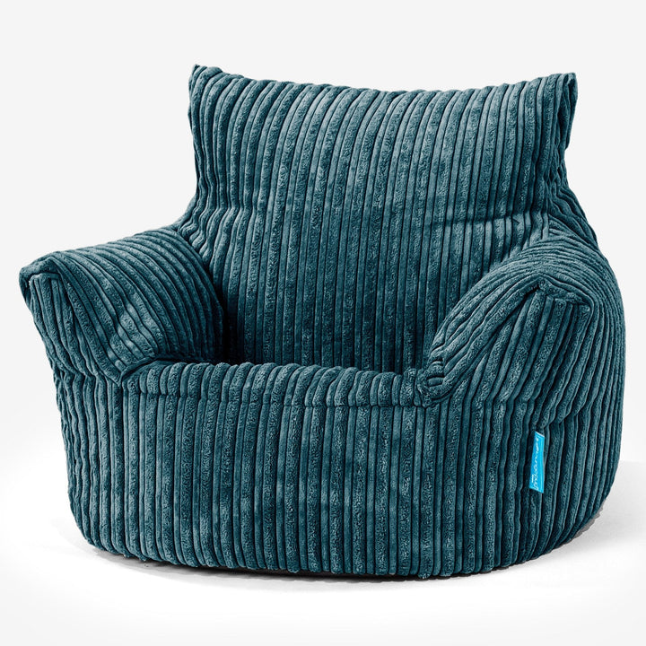 Puff Sillón para niños 1-3 años - Pana Clásica Turquesa 01