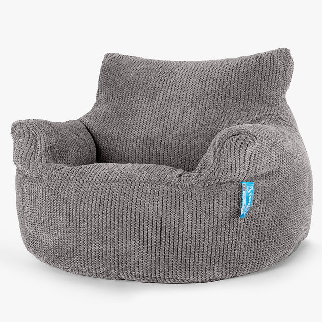 Puff Sillón para niños 3-8 años - Pompón Carbón Gris 01